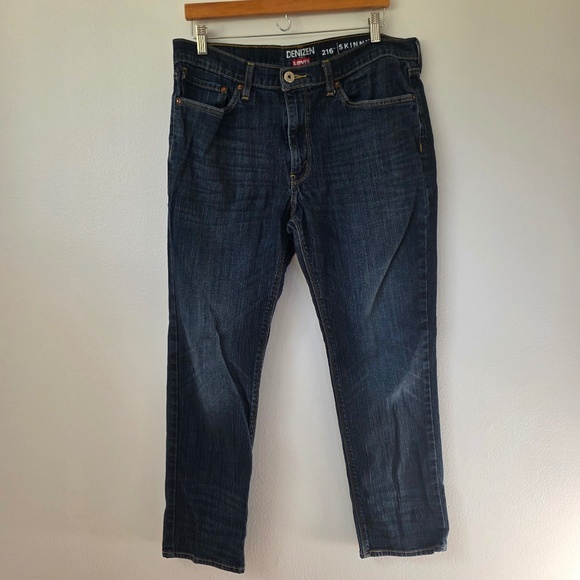 Denizen from Levi's 216 Skinny Fit Dark Wash Jeans - 36x30 - Picture 1 of 7